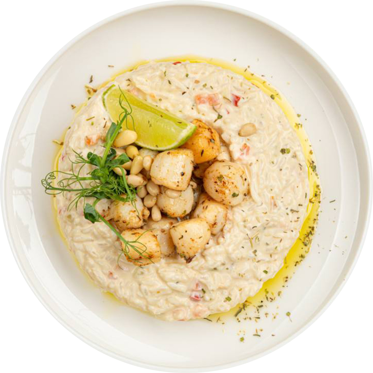 Ризотто с морскими гребешками